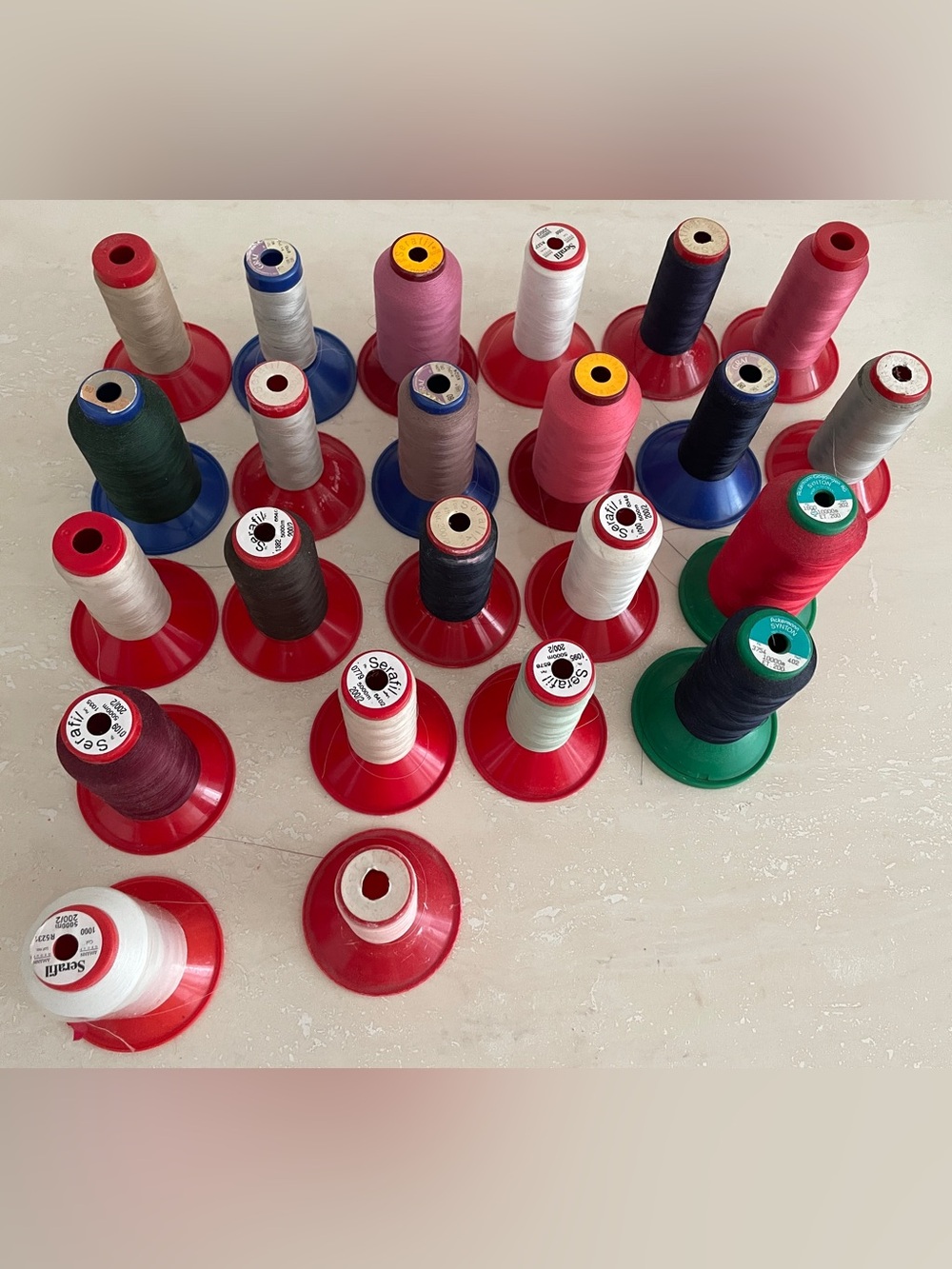 Assorted Colored Sewing Thread Spools - Multi-Color